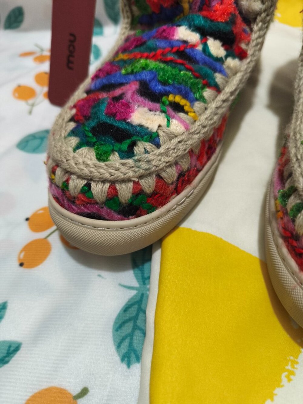 Mou Mou Multicolor Knit Short Winter Boots - Picture 3 of 8